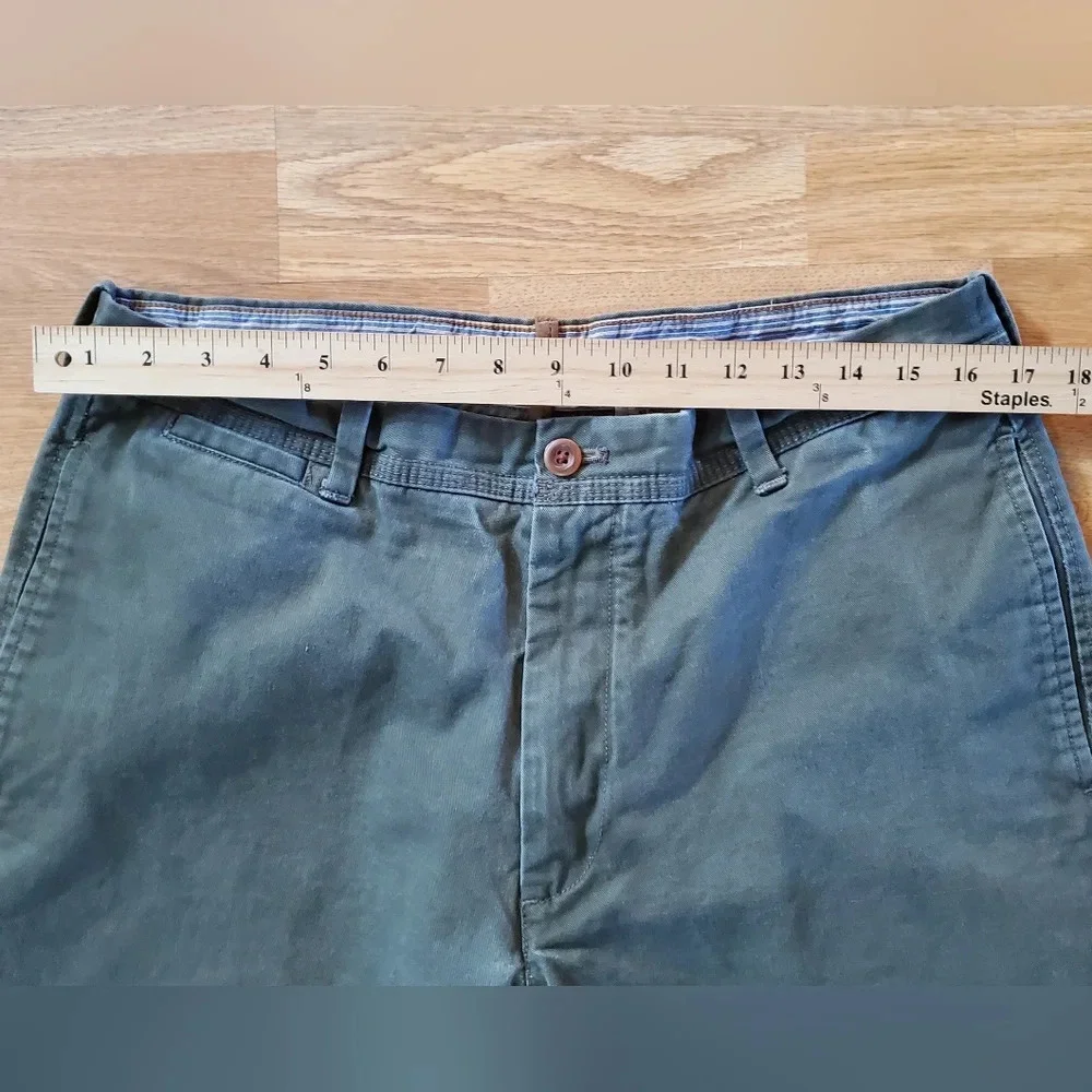 TIMBERLAND Chino FLAT FRONT Cotton Canvas PANTS Mens 34×32‎ Olive Green